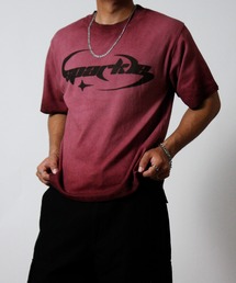 NYLAUS（ナイラス）の「【NYS】グランジ テレコ半袖Tシャツ ロゴTシャツ（Tシャツ/カットソー）」