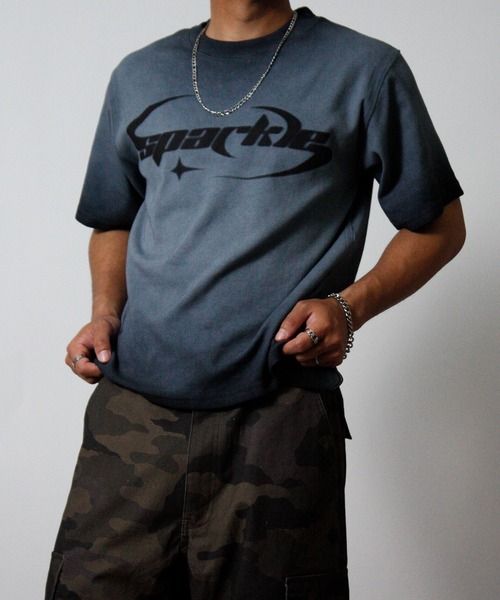 NYLAUS(ナイラス)の「【NYS】ヴィンテージ テレコ半袖Tシャツ ロゴTシャツ グランジ(Tシャツ/カットソー・メンズ・チャコール/ホワイト/ピンク・M/L)」の2枚目の写真
