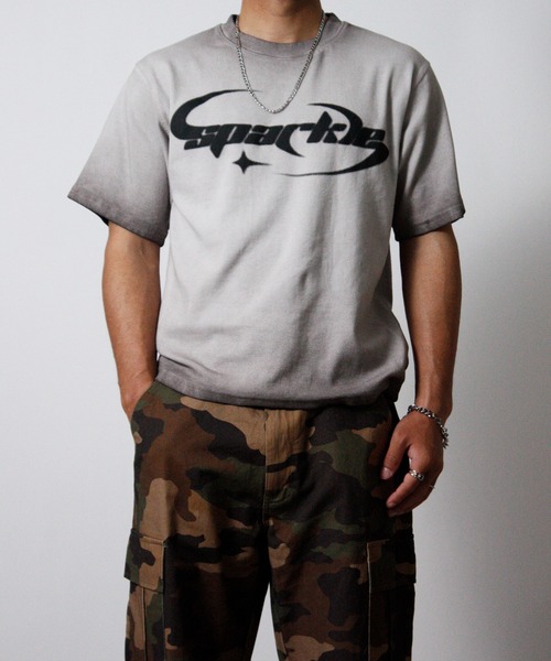 NYLAUS(ナイラス)の「【NYS】ヴィンテージ テレコ半袖Tシャツ ロゴTシャツ グランジ(Tシャツ/カットソー・メンズ・チャコール/ホワイト/ピンク・M/L)」の4枚目の写真