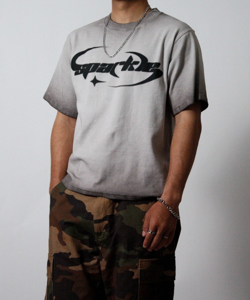 NYLAUS(ナイラス)の「【NYS】ヴィンテージ テレコ半袖Tシャツ ロゴTシャツ グランジ(Tシャツ/カットソー・メンズ・チャコール/ホワイト/ピンク・M/L)」の7枚目の写真