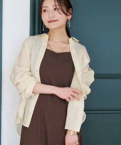 COHINA(コヒナ)の「ベーシックラミーシャツ 【低身長・小柄女性】(シャツ/ブラウス・レディース・グレー/ブルー/ベージュ/ピンク・ONE SIZE)」の3枚目の写真