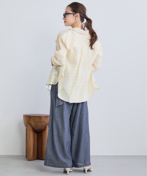 COHINA(コヒナ)の「ベーシックラミーシャツ 【低身長・小柄女性】(シャツ/ブラウス・レディース・グレー/ブルー/ベージュ/ピンク・ONE SIZE)」の19枚目の写真