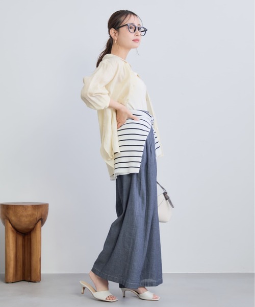 COHINA(コヒナ)の「ベーシックラミーシャツ 【低身長・小柄女性】(シャツ/ブラウス・レディース・グレー/ブルー/ベージュ/ピンク・ONE SIZE)」の18枚目の写真