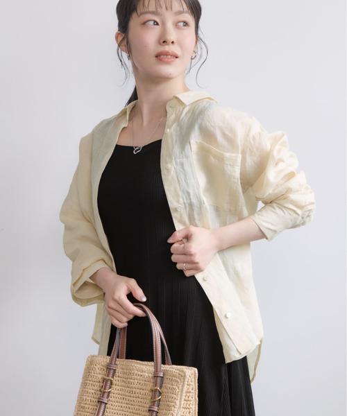 COHINA(コヒナ)の「ベーシックラミーシャツ 【低身長・小柄女性】(シャツ/ブラウス・レディース・グレー/ブルー/ベージュ/ピンク・ONE SIZE)」の20枚目の写真