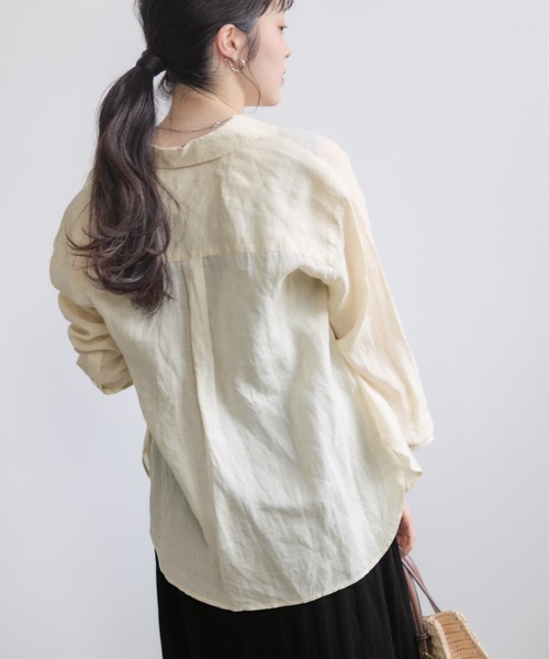 COHINA(コヒナ)の「ベーシックラミーシャツ 【低身長・小柄女性】(シャツ/ブラウス・レディース・グレー/ブルー/ベージュ/ピンク・ONE SIZE)」の22枚目の写真