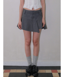 STRIPE FLARE SKIRT [CHARCOAL]