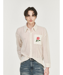 THE GREATEST（ザ　グレイテスト）の「Rose Patch Crochet Shirt Ivory（シャツ/ブラウス）」