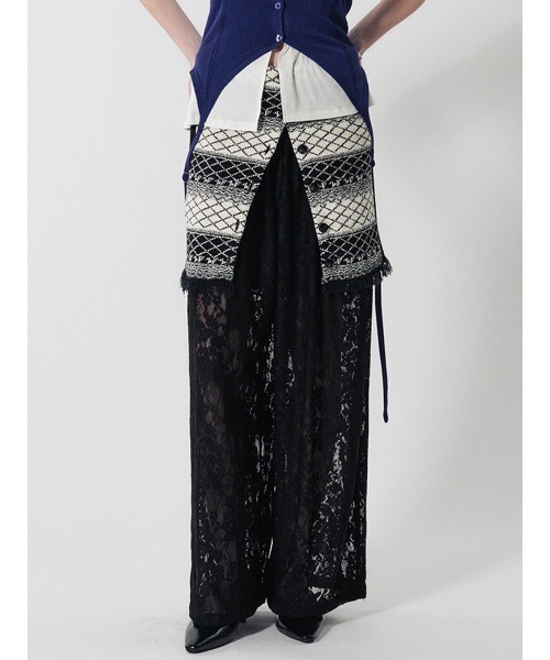 ELCHELE(エルチェレ)の「LACE WIDE PANTS(その他パンツ・レディース・オフホワイト/ブラック/ベビーピンク・36/38)」の3枚目の写真