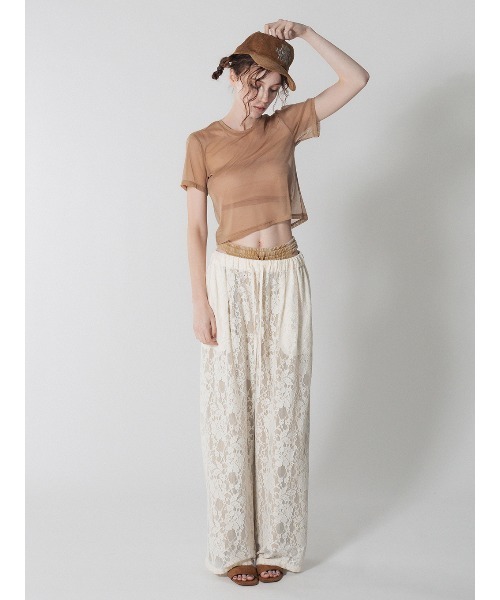 ELCHELE(エルチェレ)の「LACE WIDE PANTS(その他パンツ・レディース・オフホワイト/ブラック/ベビーピンク・36/38)」の7枚目の写真