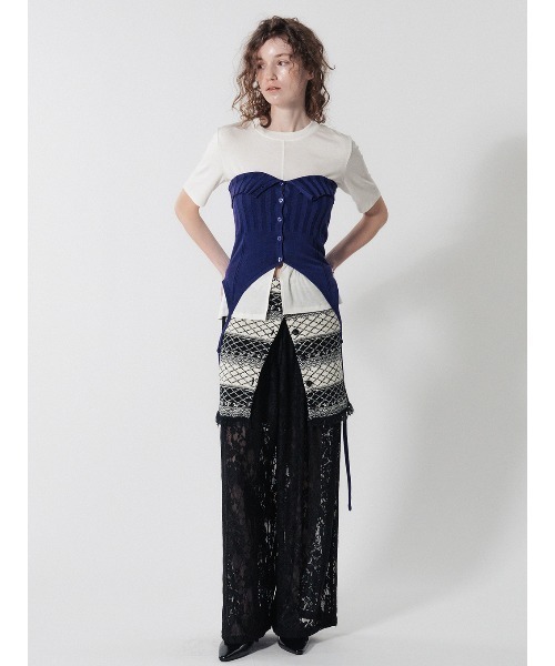 ELCHELE(エルチェレ)の「LACE WIDE PANTS(その他パンツ・レディース・オフホワイト/ブラック/ベビーピンク・36/38)」の13枚目の写真