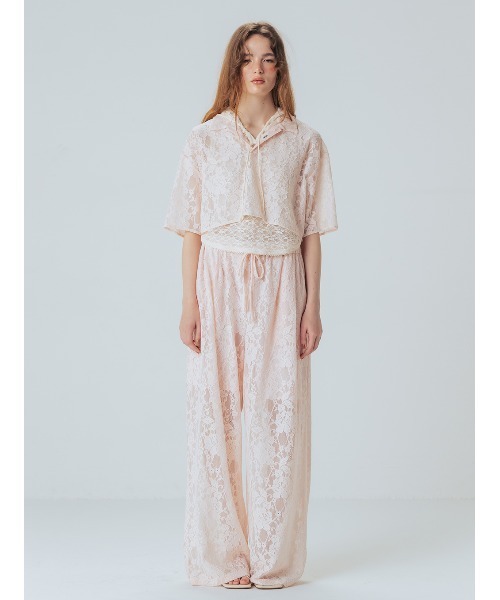ELCHELE(エルチェレ)の「LACE WIDE PANTS(その他パンツ・レディース・オフホワイト/ブラック/ベビーピンク・36/38)」の10枚目の写真