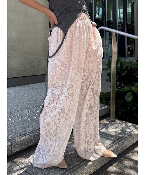ELCHELE(エルチェレ)の「LACE WIDE PANTS(その他パンツ・レディース・オフホワイト/ブラック/ベビーピンク・36/38)」の16枚目の写真