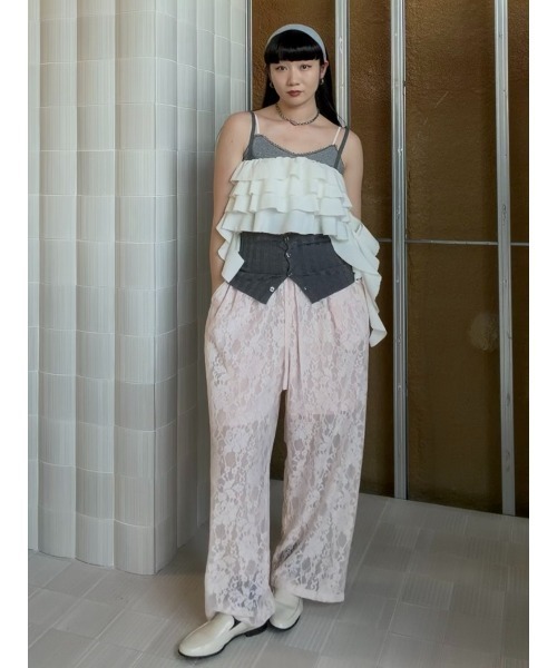 ELCHELE(エルチェレ)の「LACE WIDE PANTS(その他パンツ・レディース・オフホワイト/ブラック/ベビーピンク・36/38)」の17枚目の写真