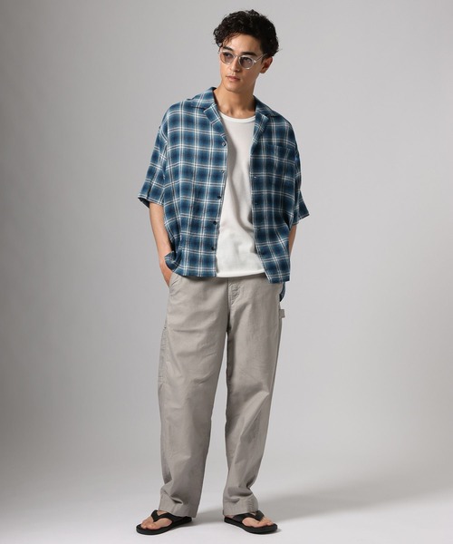 BAYFLOW(ベイフロー)の「エアライトリネンチェックシャツ(シャツ/ブラウス・メンズ・ブラウン/ブルー・MEDIUM/LARGE)」の22枚目の写真