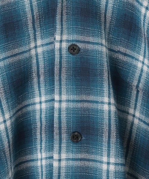 BAYFLOW(ベイフロー)の「エアライトリネンチェックシャツ(シャツ/ブラウス・メンズ・ブラウン/ブルー・MEDIUM/LARGE)」の3枚目の写真