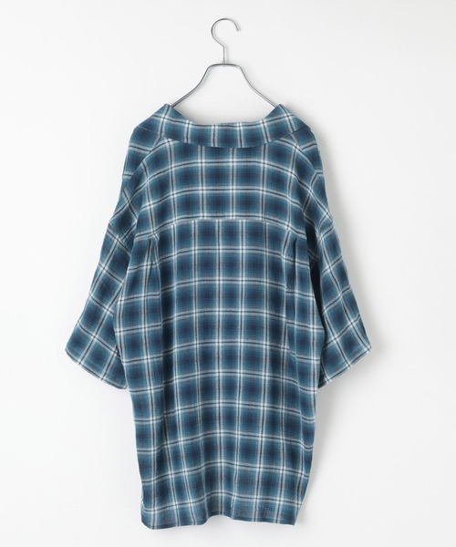 BAYFLOW(ベイフロー)の「エアライトリネンチェックシャツ(シャツ/ブラウス・メンズ・ブラウン/ブルー・MEDIUM/LARGE)」の7枚目の写真