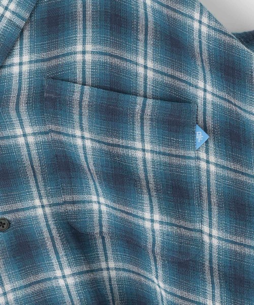 BAYFLOW(ベイフロー)の「エアライトリネンチェックシャツ(シャツ/ブラウス・メンズ・ブラウン/ブルー・MEDIUM/LARGE)」の9枚目の写真