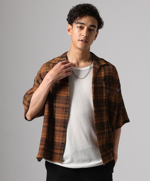 BAYFLOW(ベイフロー)の「エアライトリネンチェックシャツ(シャツ/ブラウス・メンズ・ブラウン/ブルー・MEDIUM/LARGE)」の19枚目の写真