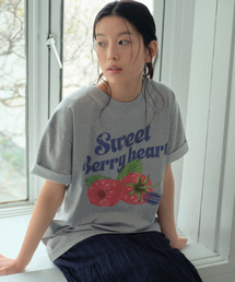 スウィートベリーハート半袖Tシャツ_MELANGE GRAY(WB6TP28)