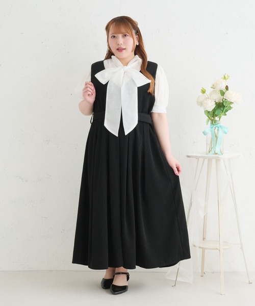 Louiosy(ルオシー)の「【Louiosy】【大きいサイズ】シアーボウタイブラウス(シャツ/ブラウス・レディース・ライトブルー/オフホワイト/ミント/ホワイト系その他・LL/3L/4L)」の13枚目の写真