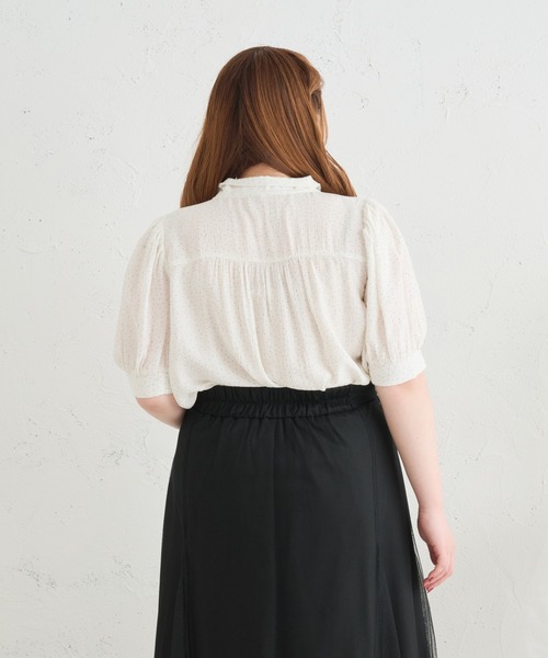 Louiosy(ルオシー)の「【Louiosy】【大きいサイズ】シアーボウタイブラウス(シャツ/ブラウス・レディース・ライトブルー/オフホワイト/ミント/ホワイト系その他・LL/3L/4L)」の20枚目の写真