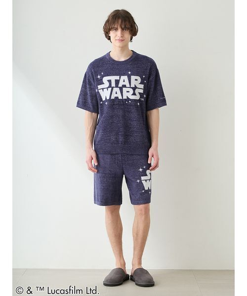 gelato pique（ジェラートピケ）の「【STAR WARS】【メンズ】スムーズィーロゴジャガードハーフパンツ（ルームウェア/パジャマ・メンズ・クリーム/ネイビー/ミント・M/L）」の8枚目の写真