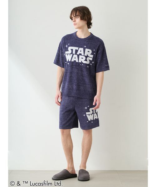 gelato pique（ジェラートピケ）の「【STAR WARS】【メンズ】スムーズィーロゴジャガードハーフパンツ（ルームウェア/パジャマ・メンズ・クリーム/ネイビー/ミント・M/L）」の10枚目の写真