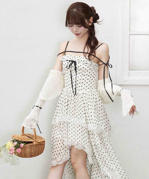 OLIVE des OLIVE（オリーブデオリーブ）の「【Belle Charme】Summer Knit Bolero（カーディガン/ボレロ・レディース・ブラック/ピンク/オフホワイト・FREE）」の4枚目の写真