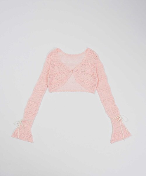 Belle Charme（ベルシャルム）の「【Belle Charme】Summer Knit Bolero（カーディガン/ボレロ・レディース・ブラック/ピンク/オフホワイト・FREE）」の14枚目の写真