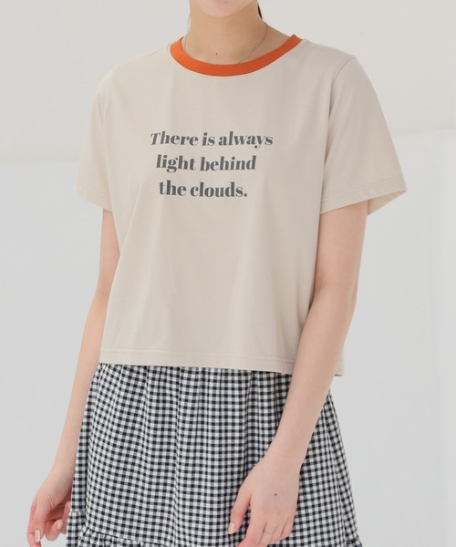 Honeys(ハニーズ)の「【ハニさら・接触冷感・UVカット】リンガーTシャツ(Tシャツ/カットソー・レディース・ホワイト/ブルー/ベージュ/スミクロ/グリーン・L/M/S)」の21枚目の写真