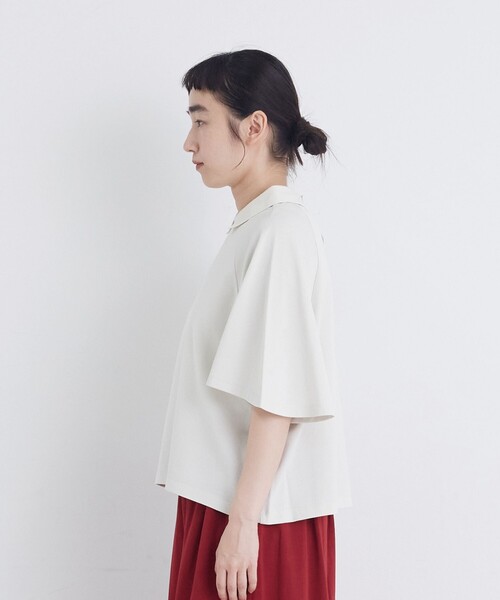 conges payes ADIEU TRISTESSE(コンジェ ペイエ アデュートリステス)の「ボックスシルエットポロシャツ(ポロシャツ・レディース・ブラック/グレー/ブラウン・FREE)」の9枚目の写真