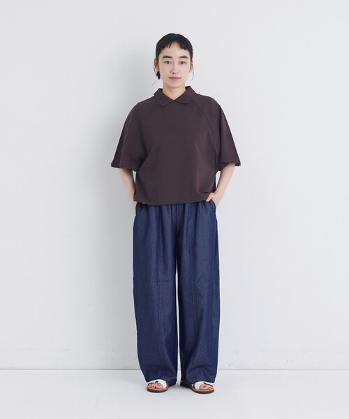 conges payes ADIEU TRISTESSE(コンジェ ペイエ アデュートリステス)の「ボックスシルエットポロシャツ(ポロシャツ・レディース・ブラック/グレー/ブラウン・FREE)」の11枚目の写真