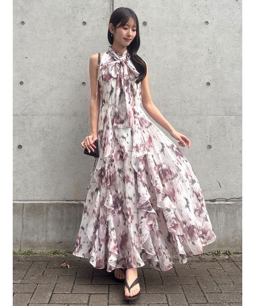 SNIDEL(スナイデル)の「フリルアメスリワンピース(ワンピース・レディース・オフホワイト/ダークブラウン/ライトピンク・0/1)」の11枚目の写真
