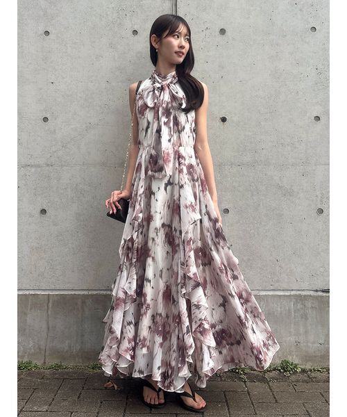 SNIDEL(スナイデル)の「フリルアメスリワンピース(ワンピース・レディース・オフホワイト/ダークブラウン/ライトピンク・0/1)」の13枚目の写真