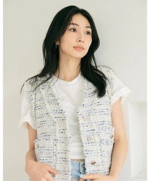 AIRY TWEED SLEEVELESS JACKET