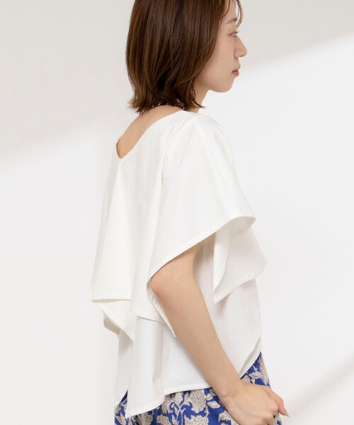 NOLLEY’S（ノーリーズ）の「【WEB限定】ハンカチーフカラープルオーバー（Tシャツ/カットソー・レディース・オフホワイト/グリーン/ブラック・FREE）」の11枚目の写真