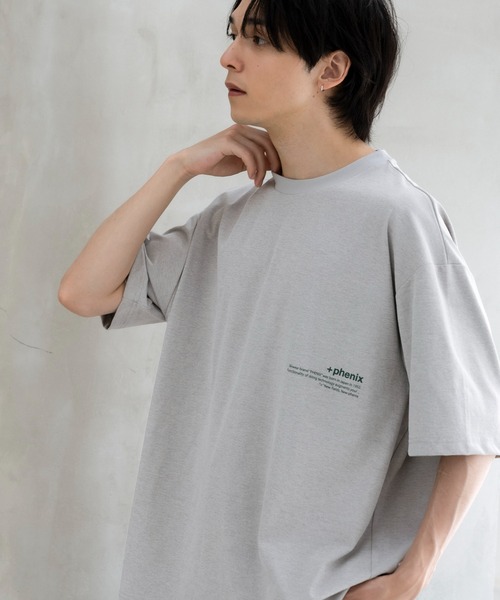 +phenix（プラスフェニックス）の「+phenix(プラスフェニックス)Outlast TYPOGRAPHY SHORT SLEEVE TEE / タイポグラフィ ショートスリーブTシャツ（Tシャツ/カットソー・メンズ・グレー/ブラック/ホワイト・M/L）」の6枚目の写真