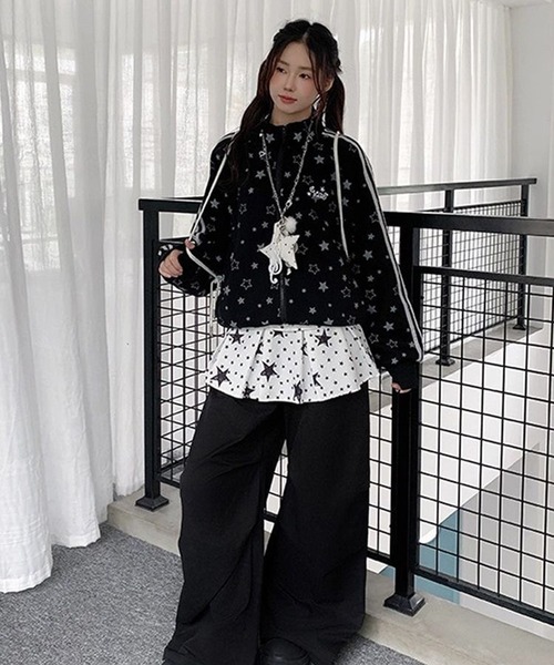 AsheKsha(アシクシャ)の「スター柄のレイヤードバットカーテン(スカート・レディース・ホワイト・M)」の7枚目の写真