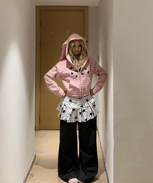 AsheKsha(アシクシャ)の「スター柄のレイヤードバットカーテン(スカート・レディース・ホワイト・M)」の8枚目の写真