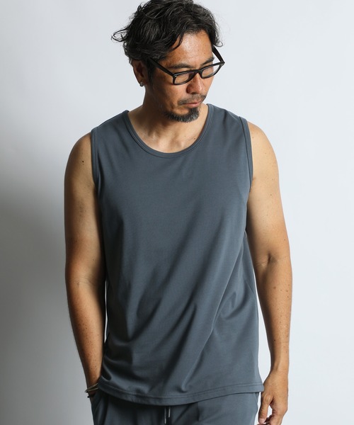 The DUFFER of ST.GEORGE(ザダファーオブセントジョージ)の「COOLMAX 2LAYERS TANK TOP:2層構造 吸水速乾クールマックス タンクトップ(タンクトップ・メンズ・ブラック/ホワイト/ブルーグレー・X-LARGE/LARGE/MEDIUM)」の16枚目の写真