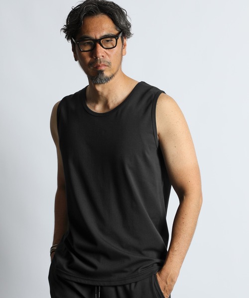The DUFFER of ST.GEORGE(ザダファーオブセントジョージ)の「COOLMAX 2LAYERS TANK TOP:2層構造 吸水速乾クールマックス タンクトップ(タンクトップ・メンズ・ブラック/ホワイト/ブルーグレー・X-LARGE/LARGE/MEDIUM)」の14枚目の写真