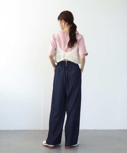 Jines（ジネス）の「テンセルデニム2タックワイドパンツ（デニムパンツ・レディース・ネイビー/ブラック/ターコイズブルー・38）」の5枚目の写真