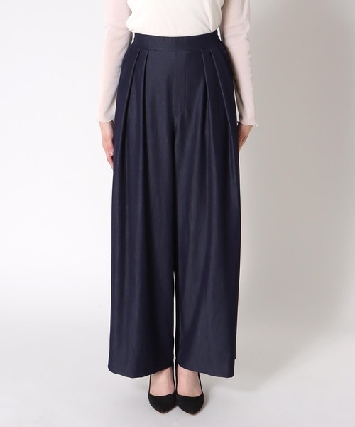 Jines（ジネス）の「テンセルデニム2タックワイドパンツ（デニムパンツ・レディース・ネイビー/ブラック/ターコイズブルー・38）」の8枚目の写真