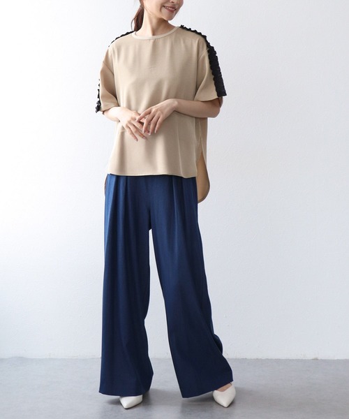Jines（ジネス）の「テンセルデニム2タックワイドパンツ（デニムパンツ・レディース・ネイビー/ブラック/ターコイズブルー・38）」の13枚目の写真