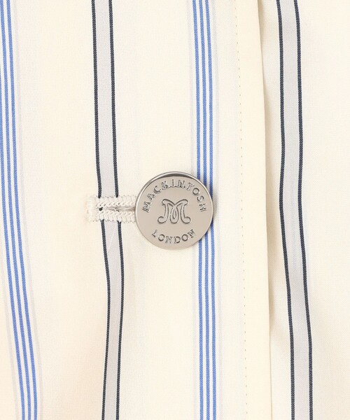 MACKINTOSH LONDON(マッキントッシュ ロンドン)の「【WEB・一部店舗限定】ポリエステルシルクストライプコートドレス(トレンチコート・レディース・ブルー・38)」の10枚目の写真