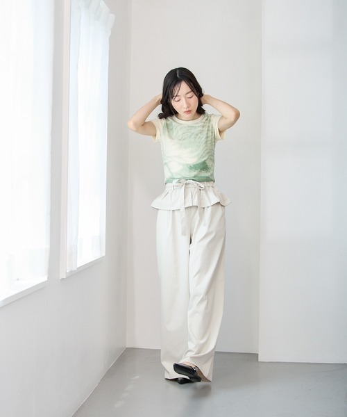 Y/lim(イリム)の「デジタルマーブル柄コンパクト半袖Tシャツ(Tシャツ/カットソー・レディース・ピンク/グリーン・FREE)」の18枚目の写真