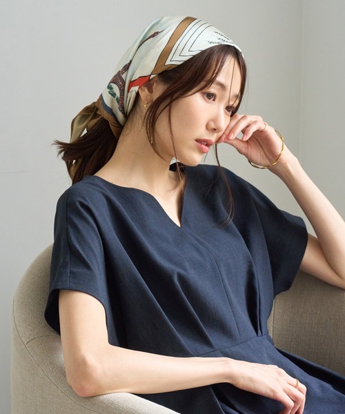 ROPE' PICNIC（ロペピクニック）の「PARIS Peaceful Scenery スカーフ 70cm（バンダナ/スカーフ・レディース・ボルドー/ブルー系その他/ブラウン系その他3・FREE）」の5枚目の写真