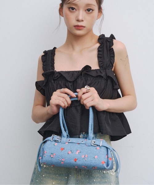 HEIREN(ヘイレーン)の「ローズデニムミニバッグ(ハンドバッグ・レディース・ブルー・FREE)」の13枚目の写真