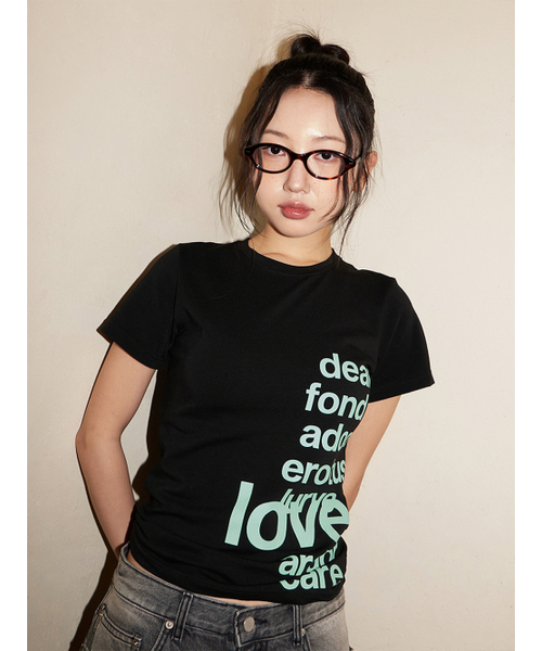OAFISH(オアフィッシュ)の「LETTERING T-SHIRT, BLACK(Tシャツ/カットソー・レディース・その他・FREE)」の1枚目の写真