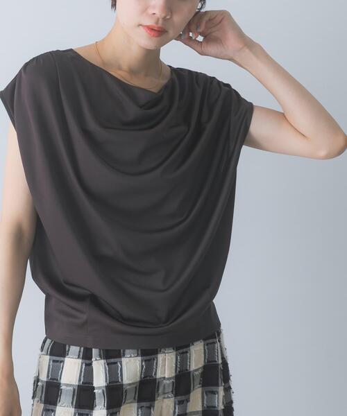 URBAN RESEARCH ROSSO WOMEN(アーバンリサーチ ロッソ)の「トリアセ混ドレープネックカットソー(Tシャツ/カットソー・レディース・オフホワイト/ブラウン・FREE)」の2枚目の写真